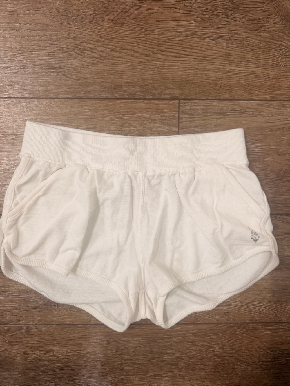 FP Movement by Free People Cream Rib-Waist Knit Lounge Shorts 0611
